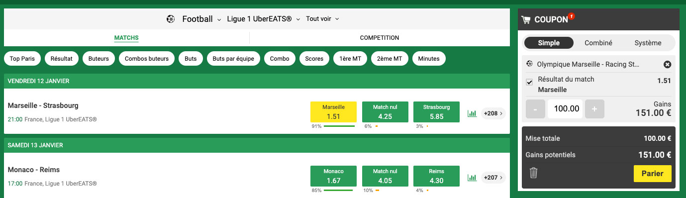 comment placer un pari simple sur un bookmaker en ligne